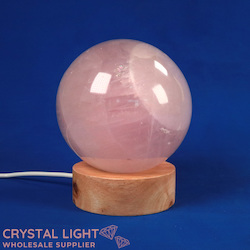 Sphere Lamps: Rose Quartz Sphere on LED