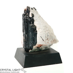 Display Pieces on Stand: Black Tourmaline and Feldspar on Stand