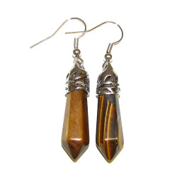 Earrings: Tiger Eye Polished Point Earring