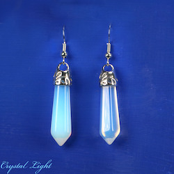 Non-Sterling Silver Earrings: Opalite Point Earrings