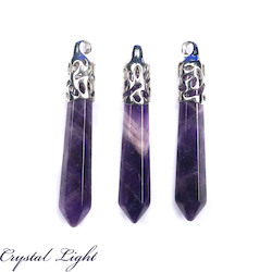 Terminated Pendant: Chevron Amethyst Long Pendant