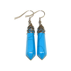 Earrings: Blue Howlite Point Earring