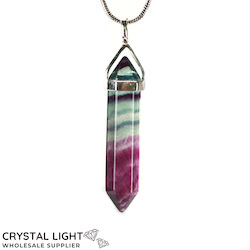 Terminated Pendant: Rainbow Fluorite DT Pendant Sterling Silver