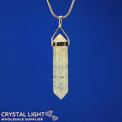 Terminated Pendant: Prehnite DT Pendant S/S