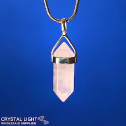 Terminated Pendant: Rose Quartz DT Pendant Sterling Silver (Short)