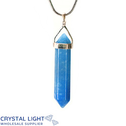 Terminated Pendant: Blue Quartz DT Pendant Sterling Silver