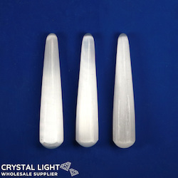 Wands: Selenite Semi-Faceted Wand