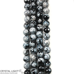 8mm Bead: Snowflake Obsidian 8mm Round Beads