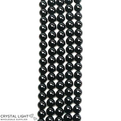 4,6 & 7mm Bead: Black Tourmaline Beads 6mm