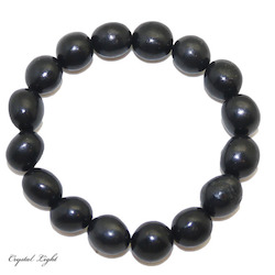 10mm Round Bead Bracelets: Shungite Bracelet 10mm