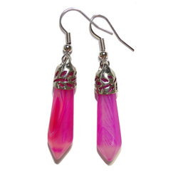 Earrings: Pink Agate Point Earrings