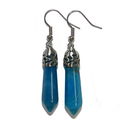 Earrings: Blue Agate Point Earrings