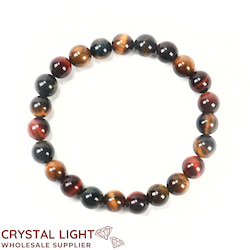 8-9mm Round Bead Bracelets: Mixed Tigers Eye Bracelet 8mm