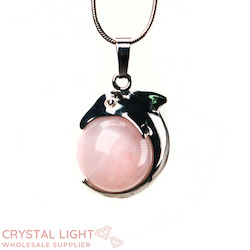 Sphere Pendants: Rose Quartz Dolphin Sphere Pendant