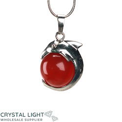 Sphere Pendants: Orange Agate Dolphin Sphere Pendant