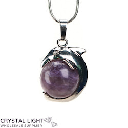 Sphere Pendants: Chevron Amethyst Dolphin Sphere Pendant