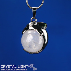 Sphere Pendants: Clear Quartz Sphere Dolphin Pendant