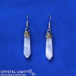 Non-Sterling Silver Earrings: Clear Quartz Point Earrings