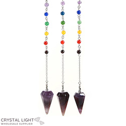 Pendulums: Chevron Amethyst Chakra Pendulum