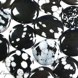 Flatstones by Quantity: Snowflake Obsidian Flatstone