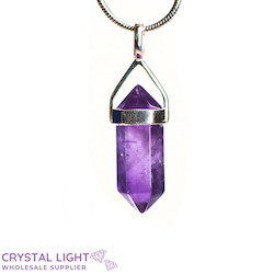 Terminated Pendant: Amethyst DT Pendant Sterling Silver (Short)