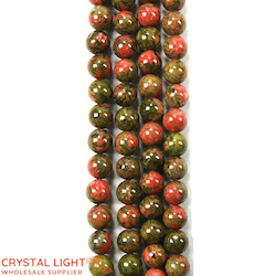 8mm Bead: Unakite 8mm Beads