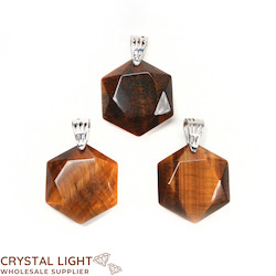 Hexagon Pendants: Tigers Eye Hexagon Pendant