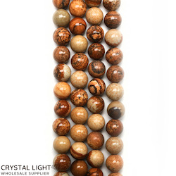 8mm Bead: Picture Jasper 8mm Round Beads