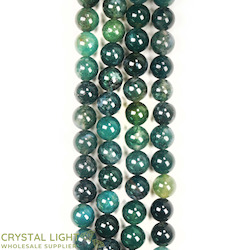 8mm Bead: Moss Agate 8mm Round Beads