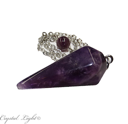 Pendulums: Chevron Amethyst Pendulum with Bead