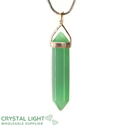 Terminated Pendant: Green Aventurine DT Pendant Sterling Silver