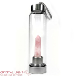 Crystal Drink Bottles: Rose Quartz Point Crystal Bottle