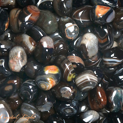 Tumbles by Weight: Black Striped Agate Tumble