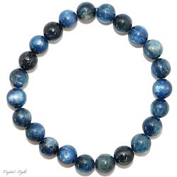 8-9mm Round Bead Bracelets: Blue Kyanite Bracelet 8mm