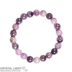 8-9mm Round Bead Bracelets: Lepidolite 8mm Bracelet