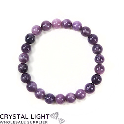 8-9mm Round Bead Bracelets: Lepidolite 8mm Bracelet