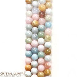 8mm Bead: Morganite and Aquamarine 8mm Beads