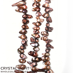 Shell and Pearl Beads: Bronze Keshi Pearl Beads