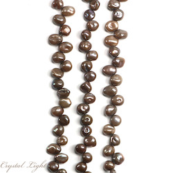 Shell and Pearl Beads: Pewter Keshi Pearl Beads