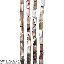 Shell and Pearl Beads: Iridescent Shell Rectangle Beads