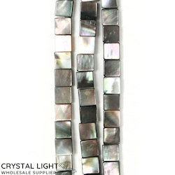 Shell and Pearl Beads: Iridescent Shell Square Beads