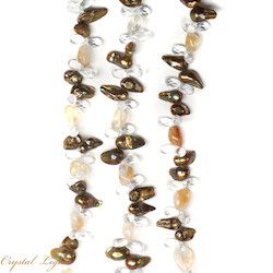 Shell and Pearl Beads: Keshi Pearl and Citrine Tumble Beads