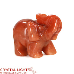 Animals: Orange Aventurine Elephant Small