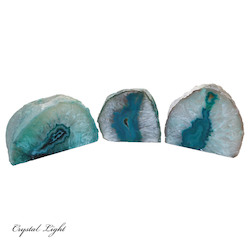 Candle Holders: Teal Agate Geode Candle Holder