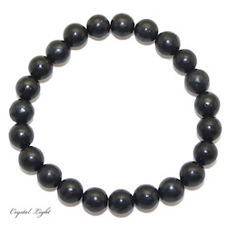 8-9mm Round Bead Bracelets: Shungite Bracelet 8mm