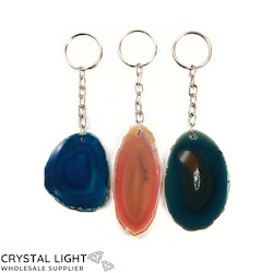 Keychains: Assorted Agate Slice Keychain