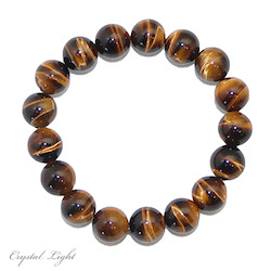 12mm Round Bead Bracelets: Tiger's Eye 10mm Bracelet