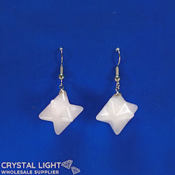 Non-Sterling Silver Earrings: Pale Rose Quartz Merkaba Earrings