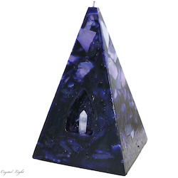 Crystal Candles: Pyramid Candle Azurite Large