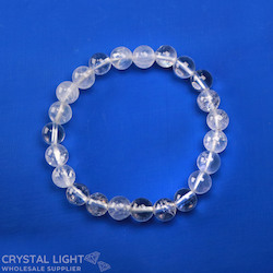 8-9mm Round Bead Bracelets: Clear Quartz 8mm Bracelet